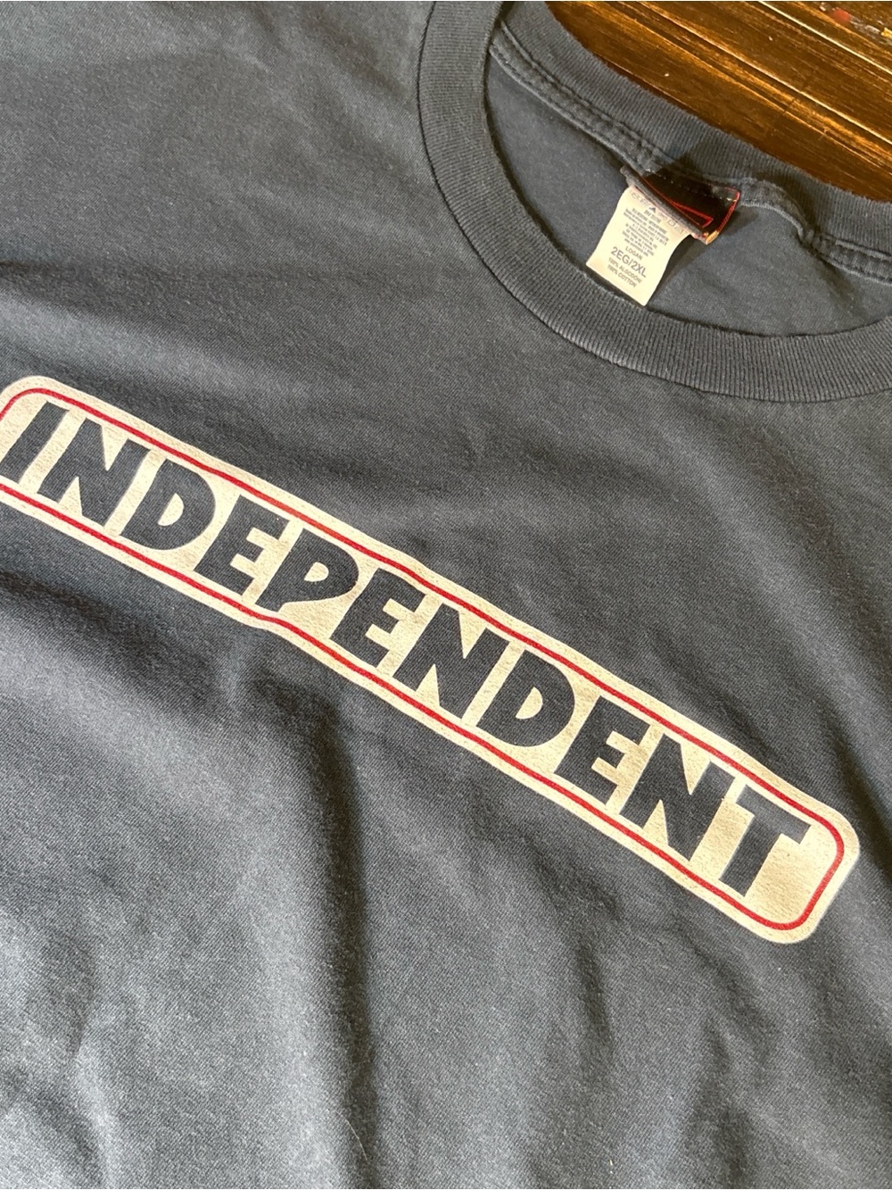 Navy blue independent logo Tee with '' Chest Print